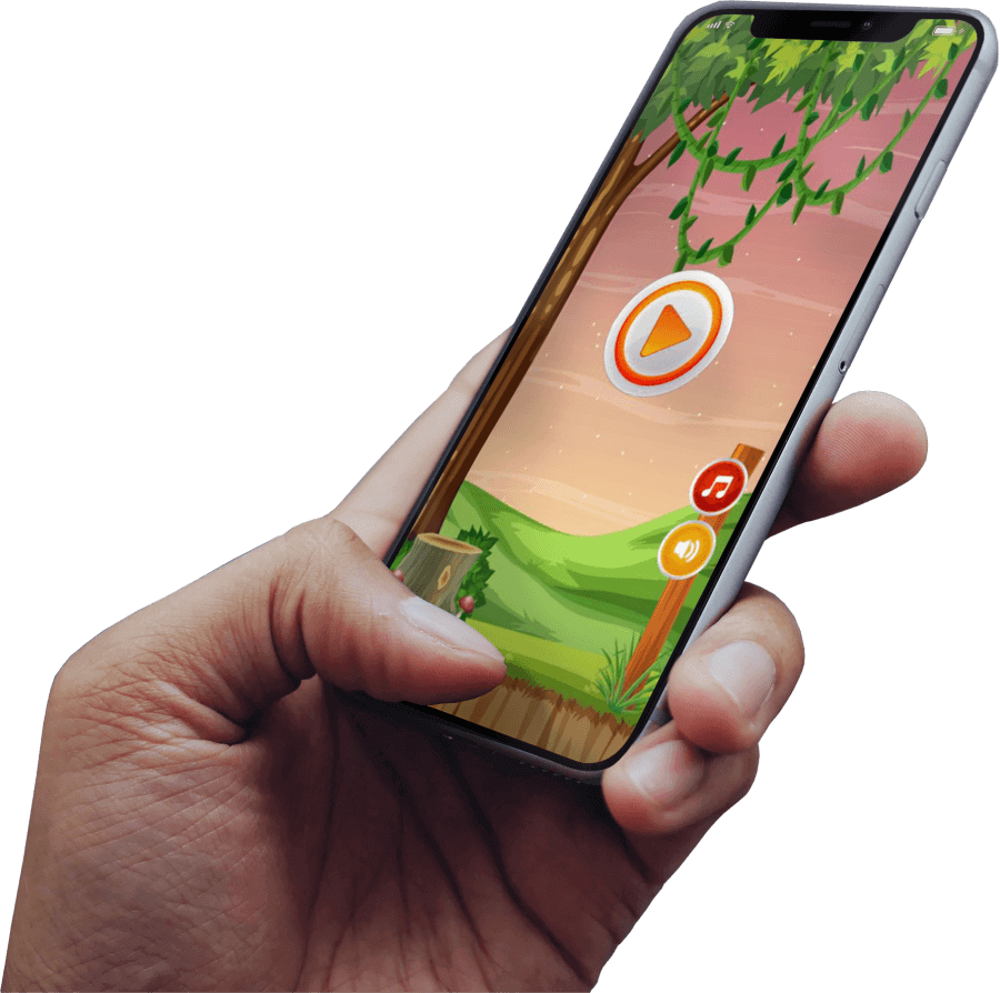 fruit hand with phone